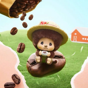 Monchhichi mon mon farm classic coffee Series Cute Figures pendant keychain blind collectible figurine decorative gift MINISO