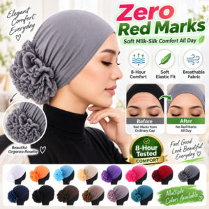 Inner Sanggul Lace Rosette Cap Muslimah Hijab Volumizer Premium Cotton Underscarf Twist Bun Hat Women Soft Breathable Adjustable Daily Wear Headcover