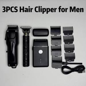 Hair Cutting Kit for Men Hair Clipper T-Shaped Trimmer Foil Shaver Long Lasting Power with Adjustable Blade & LCD Display for Home Haircuts Fading Beard Trimming Suitable for Beginners