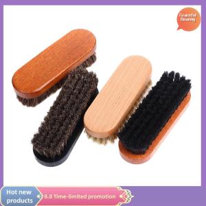 Graceful แปรงขัดและทำความสะอาดแดชบอร์ดด้ามหนังแปรงขัดและทำความสะอาดรองเท้าทำจากไม้รูปม้าแปรงขัดรองเท้า1ชิ้น