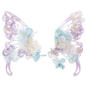 Chinese Styles Butterfly Silk Flower Hair Clip Set Hair Accessory Side Hairpin Comfortable Headwear for Special Occasion