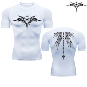 With Anime Printing Mens Compression Cal T-Shirt With Anime Printing Gym Quick-Drying Sportswear Sportswear Short Sleeves Breathable S-3XL