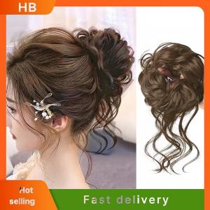 HB Synthetic Curly Bun Messy Claw Chignon Clip Elastic Hair Scrunchies Hairpieces Donut Updo Hair Pieces For Women