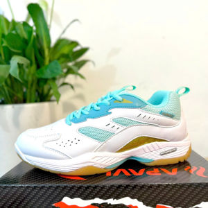 Giày cầu lông pickleball nữ Apavi A020 Trắng xanh - CHỌN TĂNG 1 SIZE