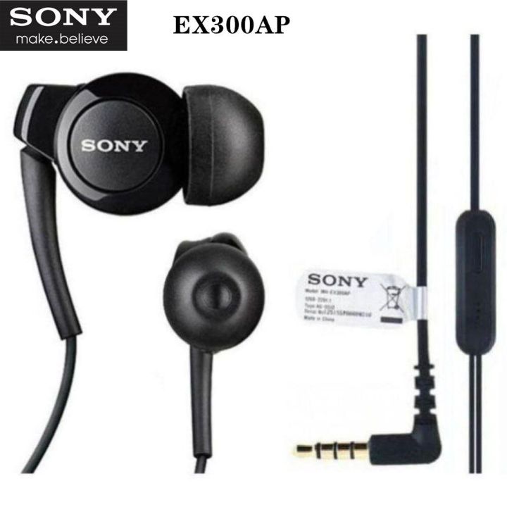 For Original Sports Headset Earphone EX300AP For Sony Xperia XZ4 XZ3  H9493 Xperia 10 Plus Z6 In-Ear Wired Remote Control Earbuds Lazada PH