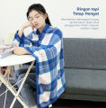 UNITWO Fleece Reversible Blanket JAKET SELIMUT | Selimut 2 in 1 Multifungsi, Lembut, Ringan, Hangat, Stylish, Nyaman. 