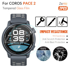 Zenia 2 Miếng Dán Bảo Vệ Toàn Màn Hình Cho COROS PACE 2 PACE2 Premium Sport Watch Kính Bảo Vệ Cường Lực HD 9H 2.5D Phụ Kiện Miếng Dán Chống Xước Chống Cháy Nổ Thay Thế