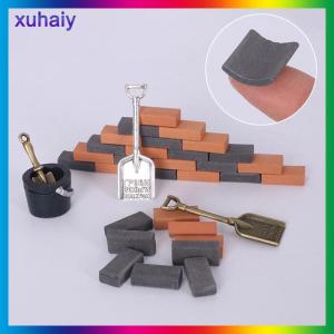 xuhaiy 1Set Mini Bricks For Dollhouse Landscaping Miniature Bricks Brick Wall Tile Shovel Model For Dollhouse Building Scene Decor