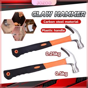 Jozoo Orange Heavy Duty Straight Rip Claw Hammer Non Slip Shock Reduction Grip 0.25kg 0.5kg