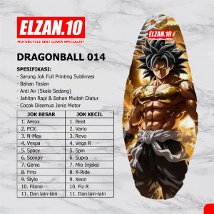 FREE POUCH Cover Sarung Jok Motor beat vario scoopy nmax aerox mio lexi universal Anti AIR dan cakar kucing semua tipe motor - Dragonball Style