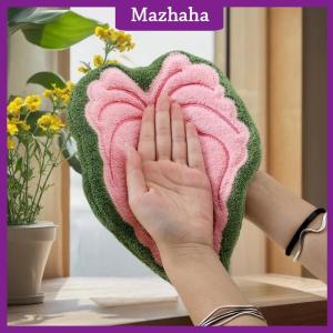 Mazhaha Leaf Wipe Hand Towel Coral Fluff Towel Kitchen Cleaning Household Soft Absorbent Creative Hanging Bathroom Hand Towel