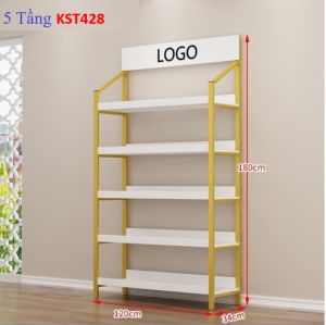 Kệ trưng bày sản phẩm hàng hóa  kệ trang trí khung sắt mặt gỗ KST428 - NỘI THẤT LẮP RÁP VIENDONGADV