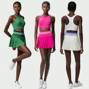 Phụ nữ Quần áo thể thao ngắn Hai mảnh Thể dục Yoga Bộ quần vợt cạp cao Váy crop top Bộ đồ tập thể dục Bộ đồ thể thao nữ thoáng khí2026