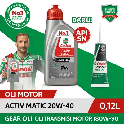 CASTROL OLI MESIN SCOOTER ACTIV MATIC 800ML 20W40 API SN 100% ASLI KEMASAN TERBARU (TEKNOLOGI BARU)