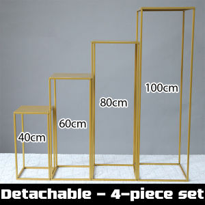 【Ready Stock】Metal geometric pedestal stand Rectangular display rack Bunga pelamin set Stand bunga pelamin Gold deco