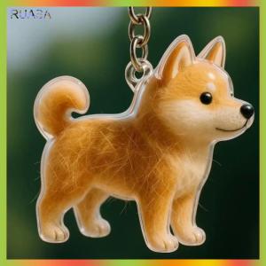 RUASA Dog Shape Pet Hair Storage Box Transparent DIY Handmade Pet Hair Keychain Backpack Decor Accessories Souvenir Collection Gift