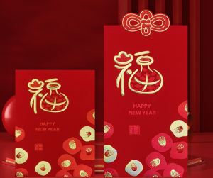 Combo 12 bao lì xì tết 3D ép nhũ kim cao cấp chữ Phúc PHONG CÁCH NHẬT - có sẵn tại HCM