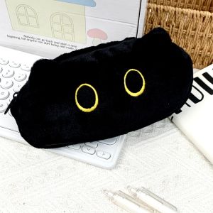 K9SEQ Plush Pen Bag Black Cat Large Capacity Pencil Case High Quality Pen Box Student