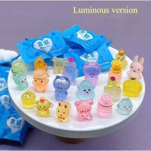 100PCS Surprise Blind Bag Luminous Mini Animal Figures Resin Ornaments Resin 3D Figures Toy Gift