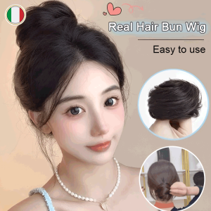 【HOT】 [Natural Fluffy Wig/Simulate] Elastic Straight Hair Bun Ring Slouchy Pillow Head Wig Rings Bud Hairstyle Double Hair Volume