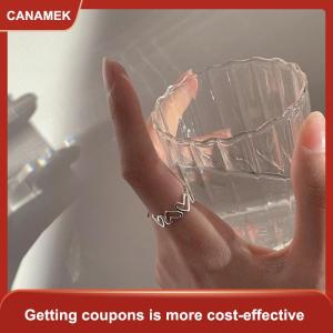 【CANAMEK】 2 chiếc nhẫn trái tim tình yêu rỗng thời trang nhẫn hình học cá tính nhẫn mở vòng Vòng chỉ số thích hợp nhẫn ngón tay trang sức thời trang Nhẫn quà tặng