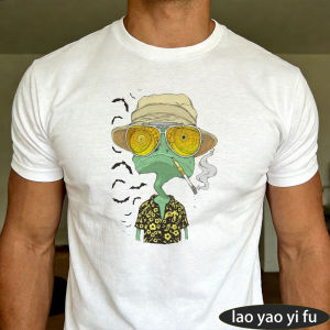[Local Stock] HBESTY  Cool Lizard Smoking Hat Sunglasses Bat Cartoon Graphic Men Summer Cotton T Shirt Funny Reptile Art Short Sleeve Apparel