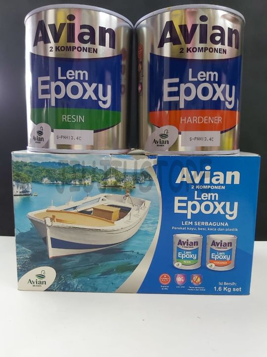 LEM EPOXY AVIAN 2 KOMPONEN HARDENER+RESIN 1.6kg Lazada Indonesia