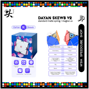 [JPEARLY] Dayan Skewb V2 | Standard Matter Spring / Maglev UV | UV Coated & Ball Core Speedcube Skewb Puzzle