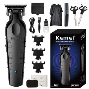 Kemei KM-2299 ไร้สาย เครื่องตัดผมชาร์จไฟฟ้า  Zero Gap Finishing ผู้ชาย มืออาชีพ KM-2296 COD