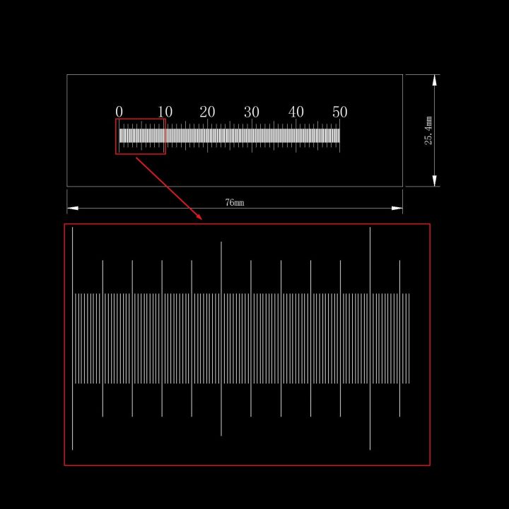 Microscope Objective Lens Micrometer DIV 0.1Mm Film Ruler Highly ...