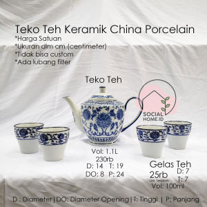 Teko Teh Pitcher Teh Keramik China Porcelain Volume 1.1L
