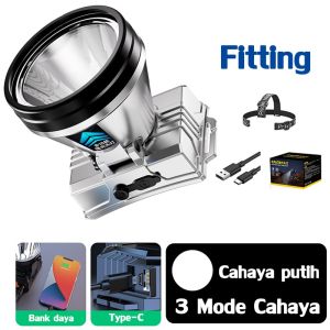 (Dikirim Dari Jakarta)Diterangi selama 300 jam Sangat terang♥Senter Cas Super Terang Kepala Anti Air Jarak Jauh 100Watt Tahan 300 Jam Super LED Baterai Lithium Super Terang Paling Terang Senter Tahan Air Terang Jarak Jauh Senter Kepala Super Terang Led Ja