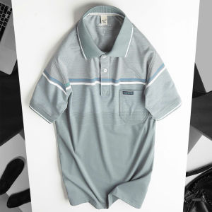 Áo Thun Nam Kẻ Sọc Cổ Bẻ Trung Niên Hàng Cao Cấp ⚡️ Hàng VNXK ⚡️Áo thun nam trung niên có túi ( chất liệu cotton 100%)