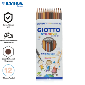 GIOTTO Pensil Warna 12 Warna 3.3 MM Stilnovo Skin Toner Color Pencils Pensil Mewarnai LYR-257400 Water Based