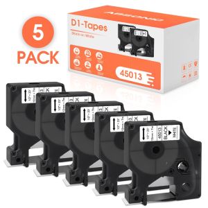 5PCS Compatible for Dymo D1 Label Manual Typewriter Ribbon 45013 45010 45013 45018 12/19/24mm Label Tapes Label Maker 280 160 260P