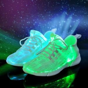 YCHION Size 36-46 Summer Autumn Led Fiber Optic Shoes for girls boys men women USB Recharge glowing Sneakers Man light up shoes