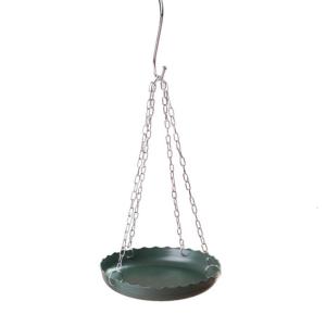 Outdoor Bird Feeder And Bath With Weather Resistant Plastic Design and Hanging Chain For Garden Patios Decoration