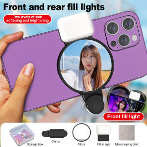 Raimondo 5 pcs Selfie Light Mobile Flashes Mirror Clip HP Klip Cermin HP Klip Kaca Praktis untuk Selfie & Konten dengan Kamera Belakang HP Klip Selfie Cermin Selfie Reflektif HD Fill Light