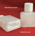 Medicine HDPE Square Bottles with Scales Measurement (2PCS). 