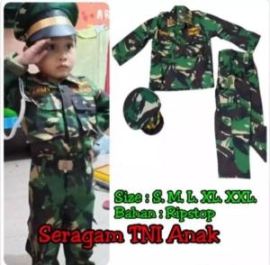 BAJU TNI ANAK LENGKAP Full Set