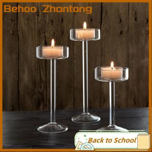 Behoo 1 Bộ giá đỡ nến thủy tinh giá đỡ nến tealight trang trí nhà cửa đám cưới