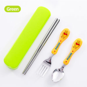 Bevavar Alat Makan Sendok Garpu Sumpit Anti Karat / Sendok Makan Anak Set Lucu Kartun / Alat Makan Sendok Garpu Sumpit Anti Karat