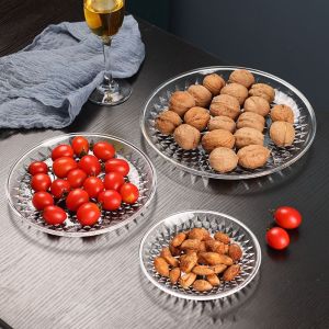 CHUNE066 พร้อมฝาปิด โปร่งใสโปร่งใส กันฝุ่นกันฝุ่น เค้กอบขนม ประหยัดพื้นที่มาก งานฝีมือการตกแต่ง แสดงอาหาร เครื่องใช้ในครัว ที่วางถาด ถาดเก็บอาหาร จานผลไม้ผลไม้ จานขนมขนม