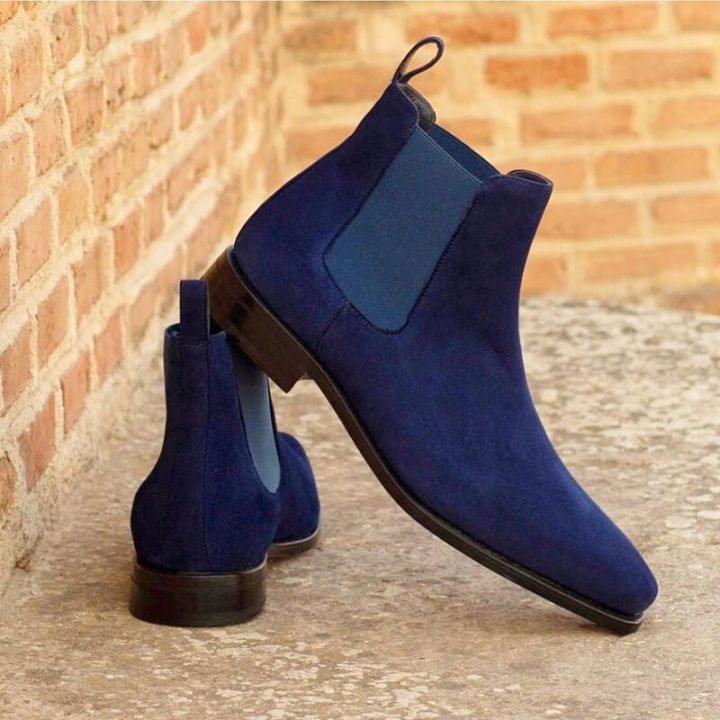 Blue short hot sale boots