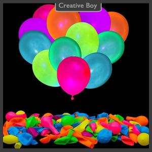 [Creative] 10Pcs Neon Glow Balloons Reusable Glow In The Dark Balloon 10 Inch Happy Birthday Party Wedding DIY Fluorescent Balloon Arch