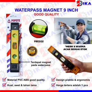 waterpass MAGNET FREED POPAYE ORIGINAL tempel besi torpedo 9" / penggaris alat ukur air pas