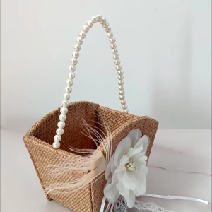 Decorative Wicker Flowers Basket Stylish Handmade Basket Shopping Basket for Event Decoration