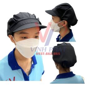 Nón Vải Lưới Dài Trùm Tóc Công Nhân SX Thực Phẩm Màu Đen - Mũ Lưới Dài Đen Trùm Đầu Bảo Hộ Cho Nhân Viên Bếp Nhà Hàng.