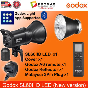 Godox SL-60DII SL60DII SL-60w SL60 SL60D 5600K LED Video Light (Daylight-Balanced) for Photo Studio Photography Video Recording White Version (SINGLE / With Bandoor set ) (100% ORIGINAL GODOX MALAYSIA)