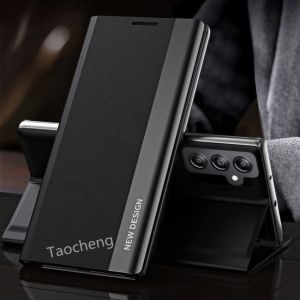 Flip Leather Case for Samsung Galaxy S26 FE 5G Shockproof Anti-fall Self-suction Closure Bracket Function All-inclusive Protection Back Cover
